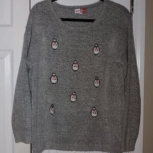 Belk Merry Wear Penquin Snowman sweater SZ M Super soft